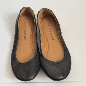 Lucky Brand Women's Black Leather Flats